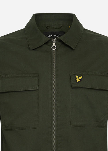 Lyle & Scott Overshirts Cotton twill overshirt - mountain moss