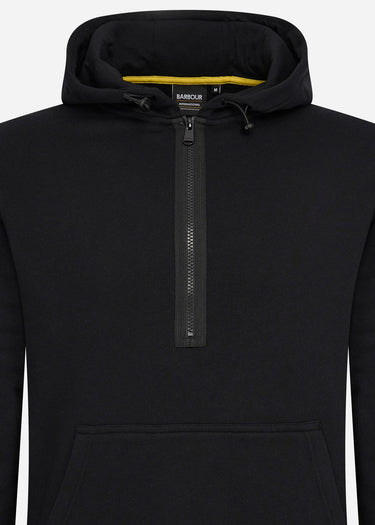 Barbour International Hoodies Badge half zip hoodie - black