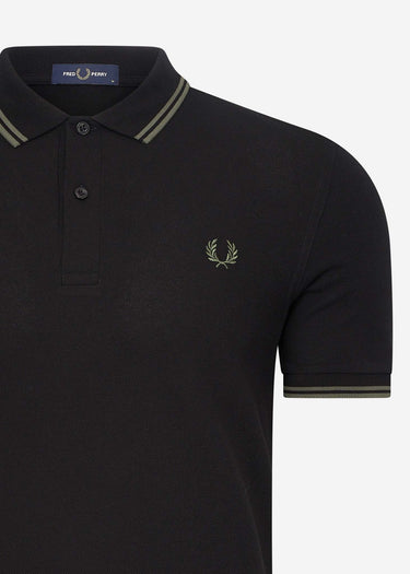 Fred Perry Polo's Twin tipped fred perry shirt - black field green