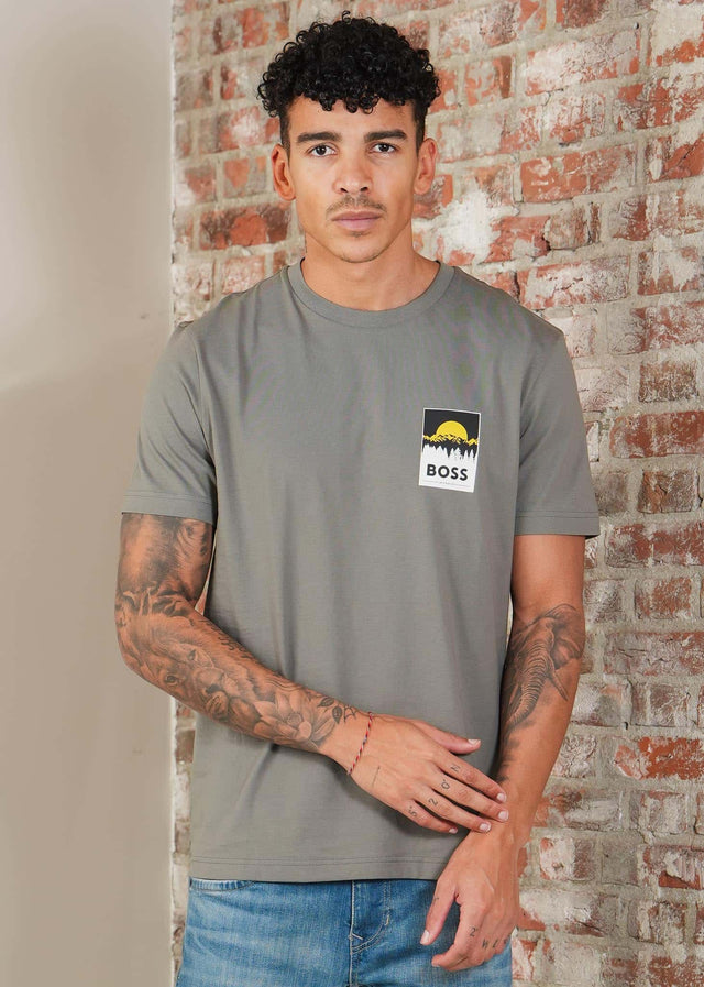 Hugo Boss T-shirts Te_plain - open grey