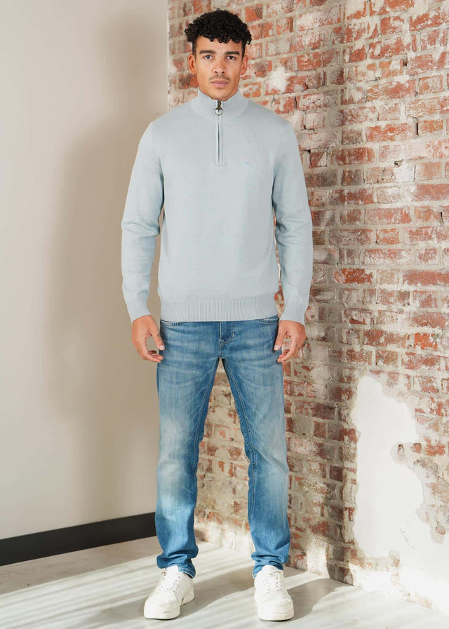 Barbour Sweaters Barbour lingwood compact cotton half zip sweater - slate