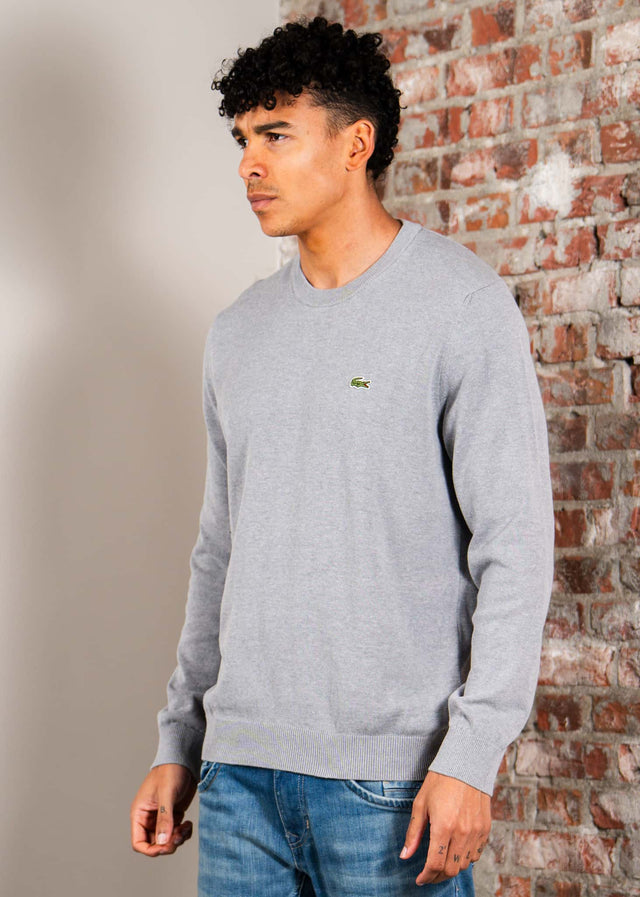 Lacoste Sweaters Regular fit crew neck sweater - silver chine
