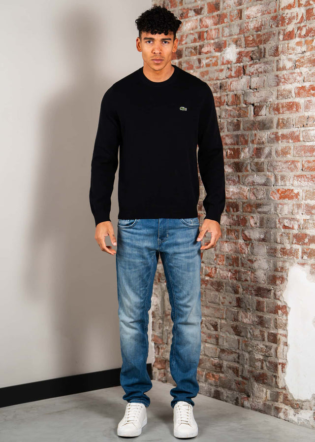 Lacoste Sweaters Regular fit crew neck sweater - black