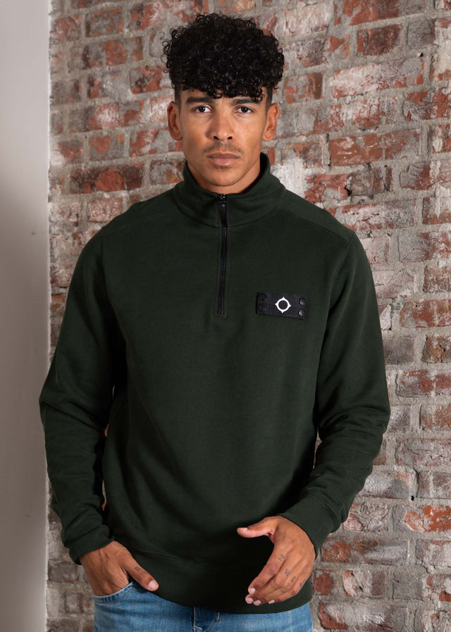 MA.Strum Sweaters Neo quarter zip sweat - oil slick