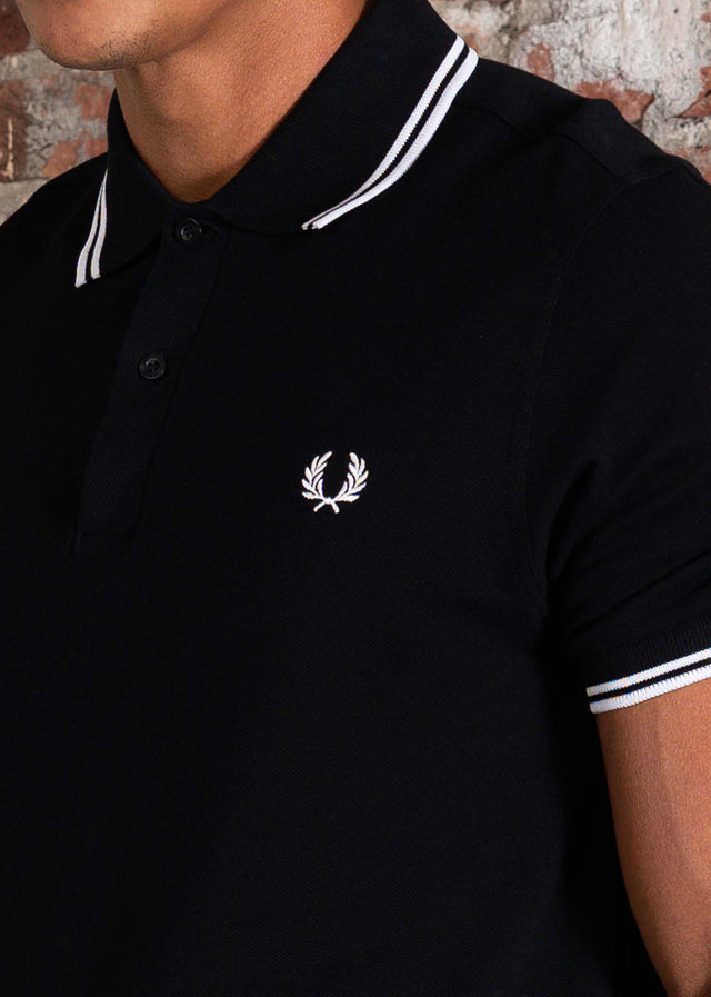 Fred Perry Polos Twin tipped fred perry shirt - black white white