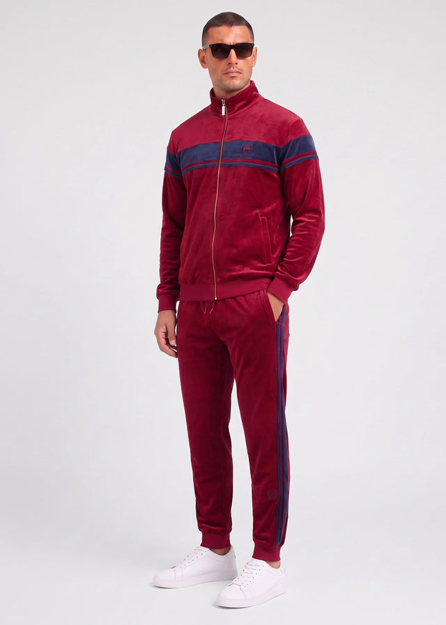 Sergio Tacchini Cardigans Damarindo velour tracktop - tibetan red