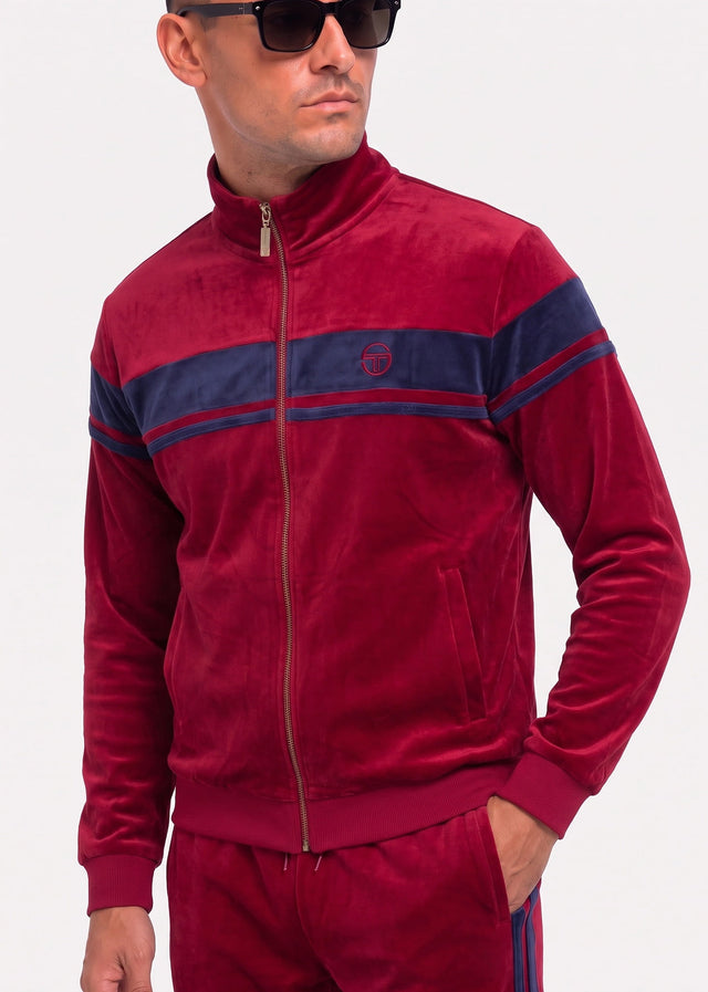 Sergio Tacchini Cardigans Damarindo velour tracktop - tibetan red
