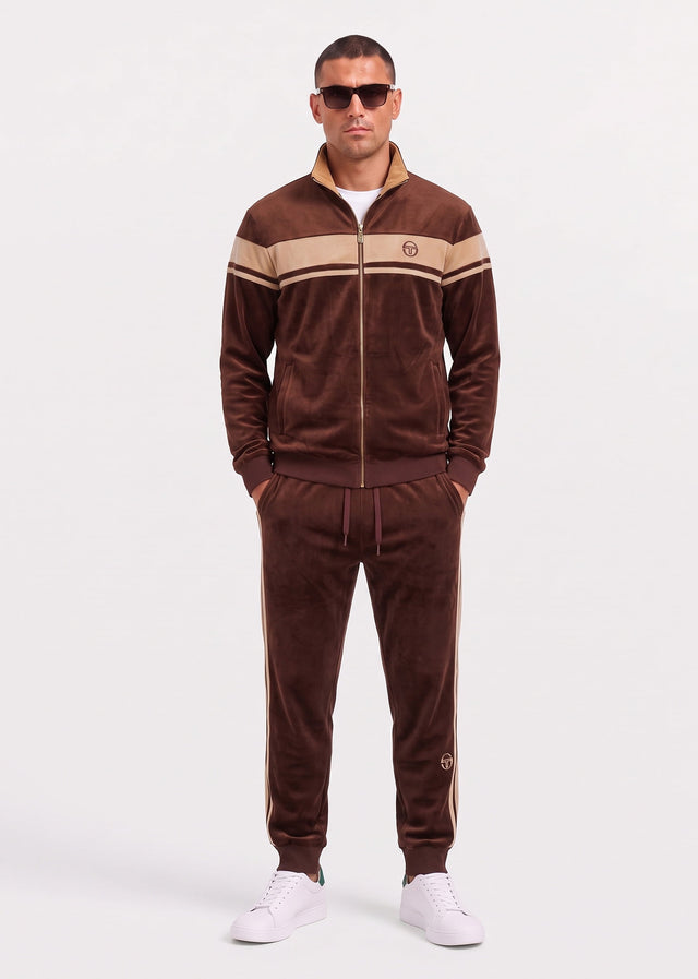 Sergio Tacchini Cardigans Damarindo velour tracktop - cappuccino