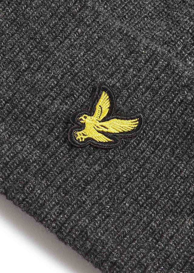 Lyle & Scott Beanies Lambswool blend ribbed beanie - charcoal marl