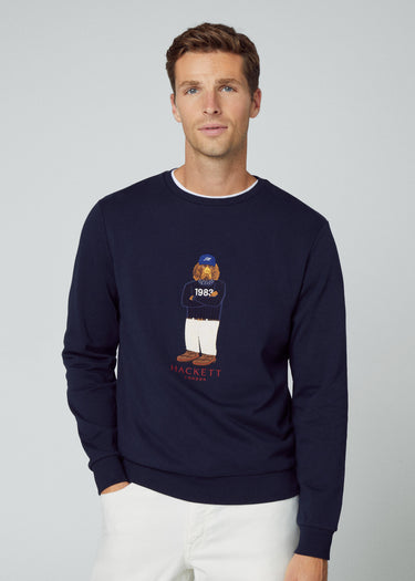 Hackett London Truien Harry logo crew - navy