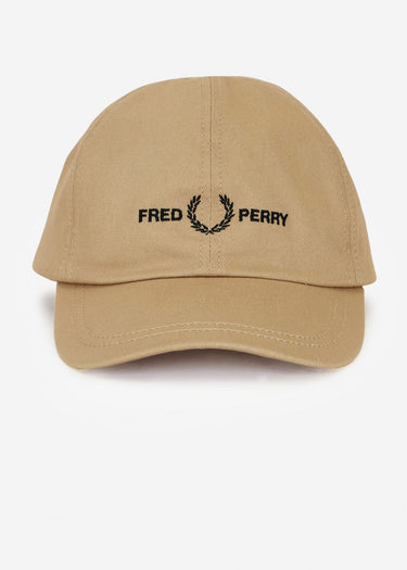 Fred Perry Petten Graphic branded twill cap - warm stone