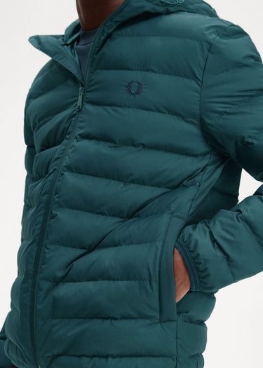 Fred Perry Jassen Hooded insulated jacket - petrol blue