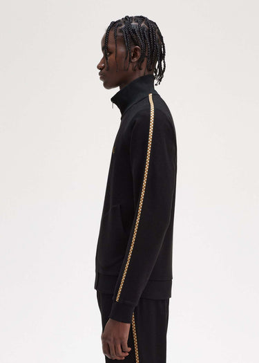 Fred Perry Vesten Chequerboard tape jacket - black