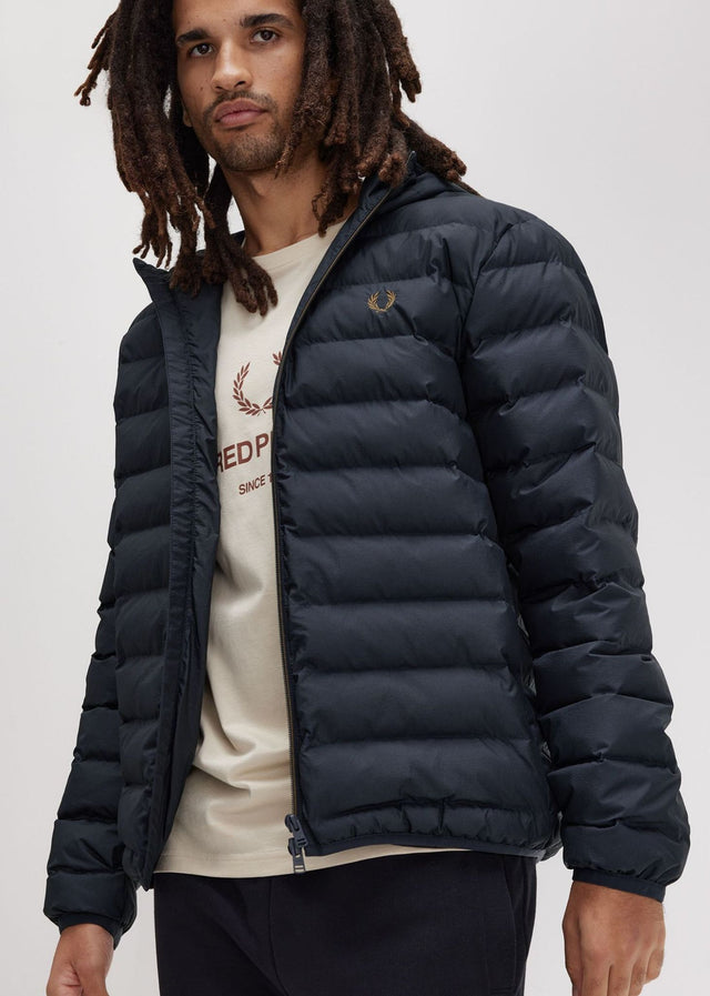 Fred Perry Jackets Hooded insulated jacket - navy