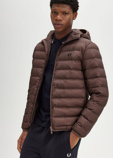 Fred Perry Jassen Hooded insulated jacket - carrington-road-brick