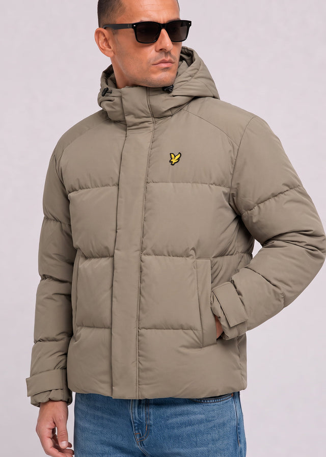 Lyle & Scott Jackets Hooded puffer jacket - khaki ash