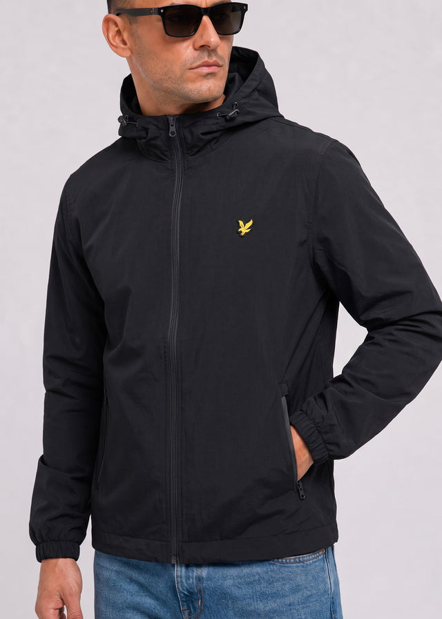Lyle & Scott Jackets Contrast zip through hooded jacket - jet black gunmetal