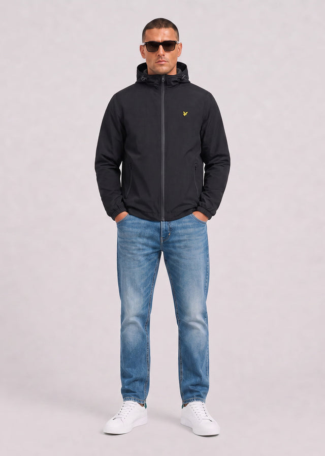 Lyle & Scott Jackets Contrast zip through hooded jacket - jet black gunmetal