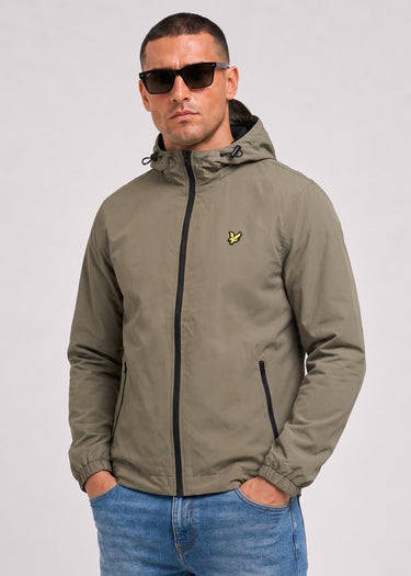 Lyle & Scott Jackets Contrast zip through hooded jacket - khaki ash jet black