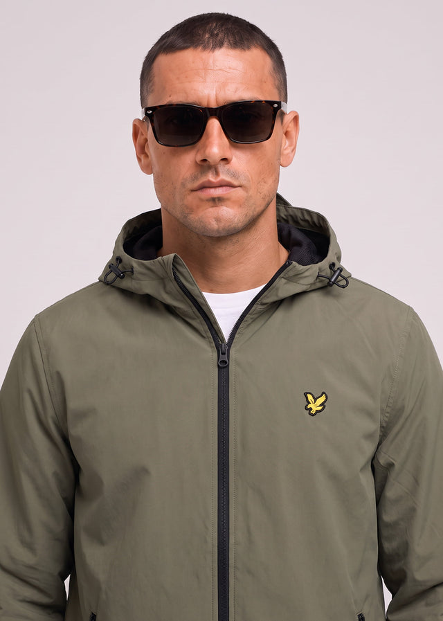 Lyle & Scott Jackets Contrast zip through hooded jacket - khaki ash jet black