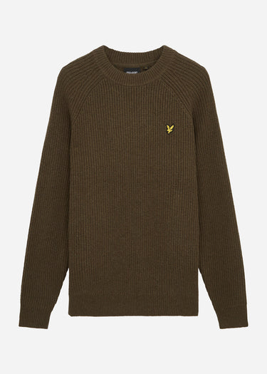 Lyle & Scott Truien Shaker stitch mock neck - olive