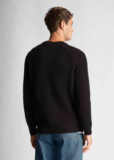 Lyle & Scott Truien Shaker stitch mock neck - jet black