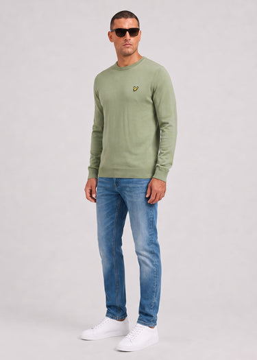 Lyle & Scott Truien Cotton merino crew neck jumper - smoke olive