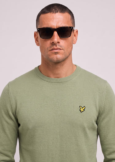 Lyle & Scott Truien Cotton merino crew neck jumper - smoke olive