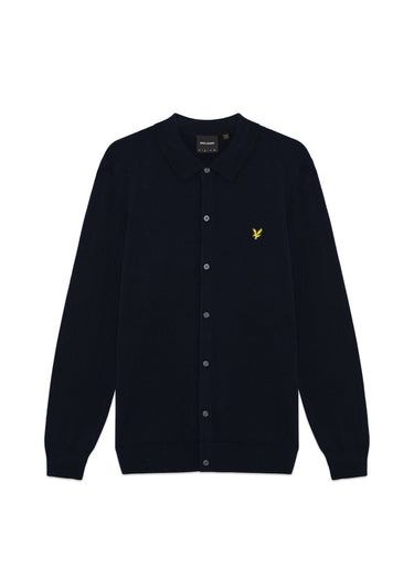 Lyle & Scott Shirts Cotton merino knitted shirt - dark navy