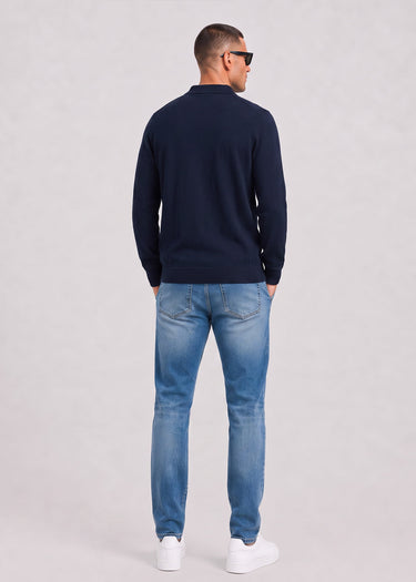 Lyle & Scott Shirts Cotton merino knitted shirt - dark navy