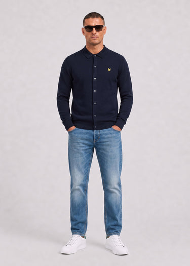 Lyle & Scott Shirts Cotton merino knitted shirt - dark navy