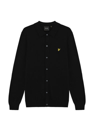 Lyle & Scott Shirts Cotton merino knitted shirt - jet black