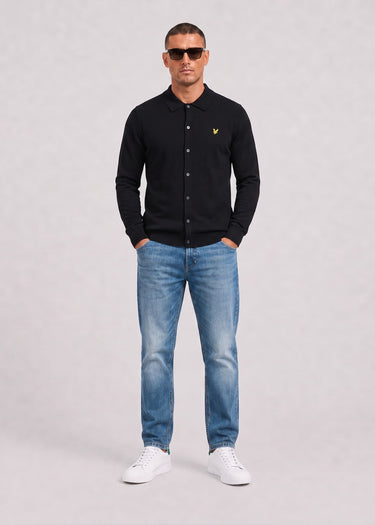 Lyle & Scott Shirts Cotton merino knitted shirt - jet black