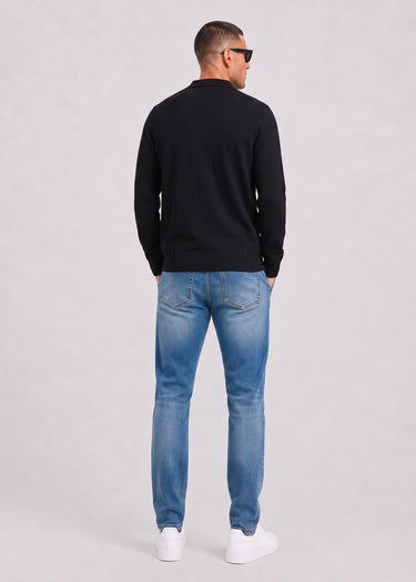Lyle & Scott Shirts Cotton merino knitted shirt - jet black