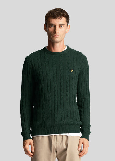 Lyle & Scott Truien Cable jumper - dark green marl