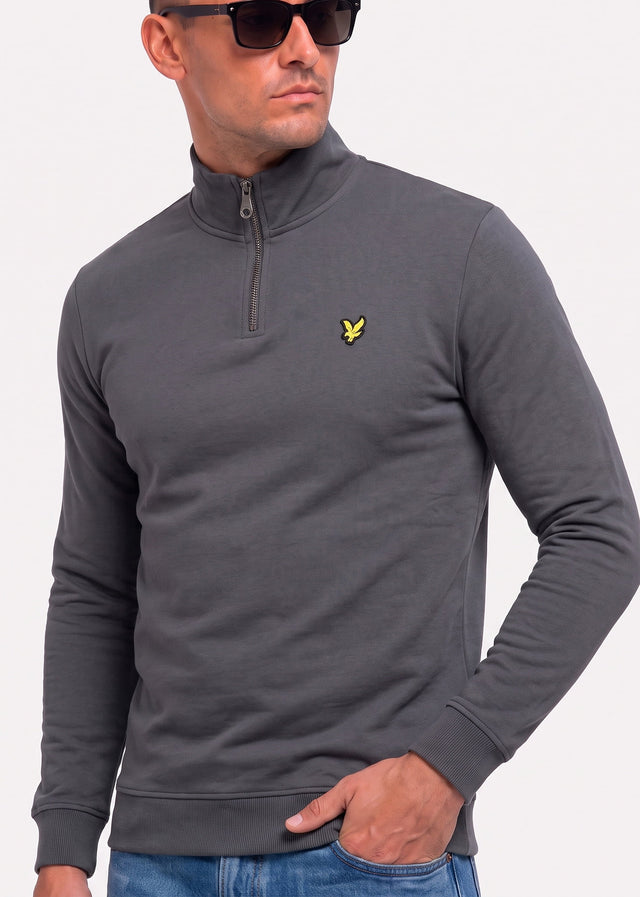 Lyle & Scott Sweaters Loopback quarter zip sweat - gunmetal