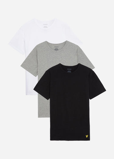 Lyle & Scott T-shirts Basic 3 pack t-shirt - jet black mid grey marl white