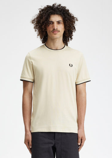 Fred Perry T-shirts Twin tipped t-shirt - oatmeal ecru black