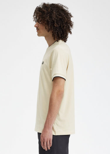 Fred Perry T-shirts Twin tipped t-shirt - oatmeal ecru black
