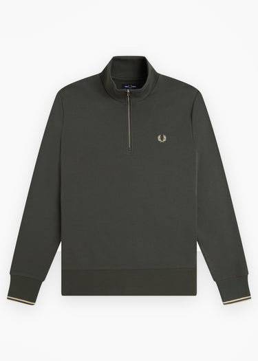 Fred Perry Sweaters Half zip sweatshirt - field green oatmeal