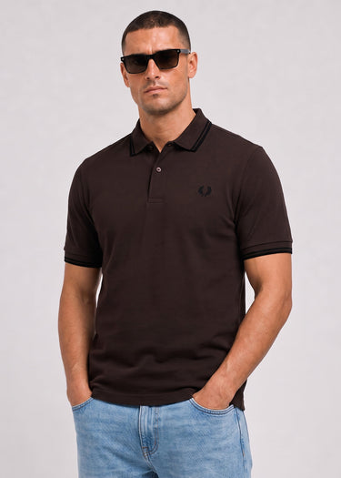 Fred Perry Polos Twin tipped polo - rich brown black