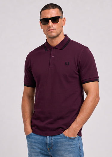 Fred Perry Polos Twin tipped polo - plum black