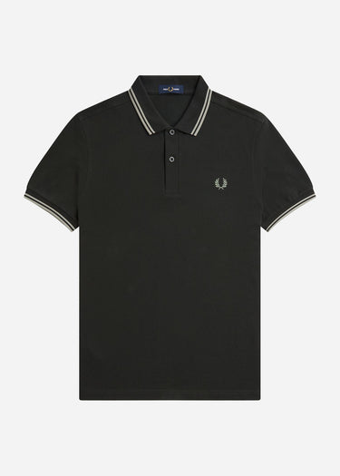Fred Perry Polo's Twin tipped fred perry shirt - night green seagrass