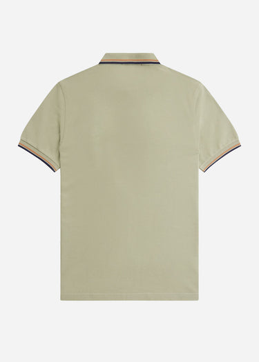 Fred Perry Polo's Twin tipped fred perry shirt - seagrass light rust french navy