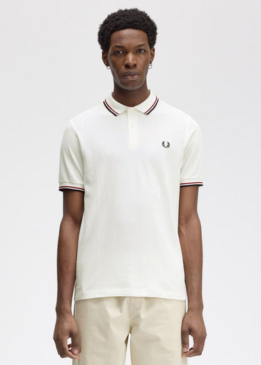 Fred Perry Polo's Twin tipped fred perry shirt - snow white burnt red navy