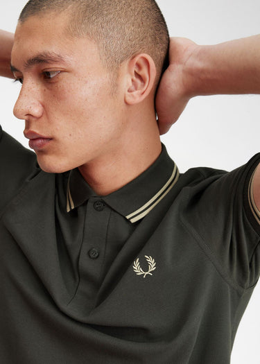 Fred Perry Polo's Twin tipped fred perry shirt - field green oatmeal