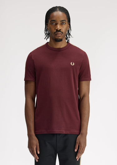 Fred Perry T-shirts Contrast tape ringer t-shirt - oxblood champagne