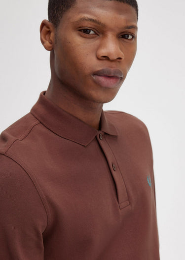 Fred Perry Longsleeve Polo's LS plain fred perry shirt - whisky brown