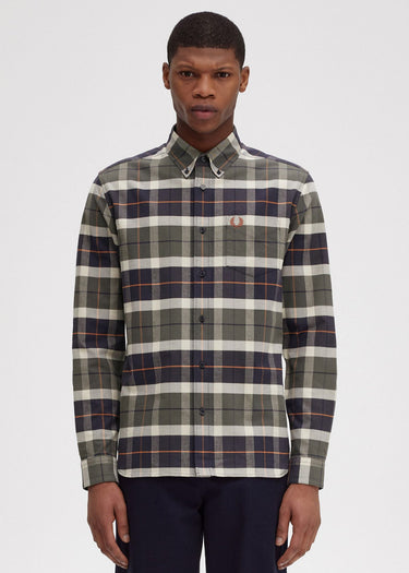Fred Perry Overhemden Brushed tartan shirt - field green