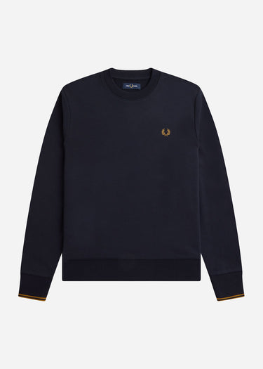 Fred Perry Truien Crew neck sweatshirt - navy dark caramel